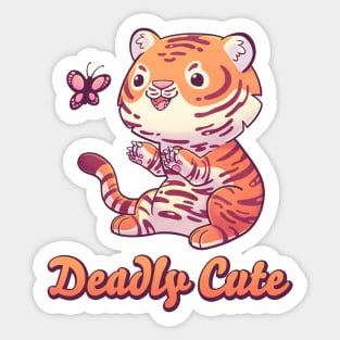 Deadly Cute Tiger // Kawaii, Big Cat, Animals Sticker
